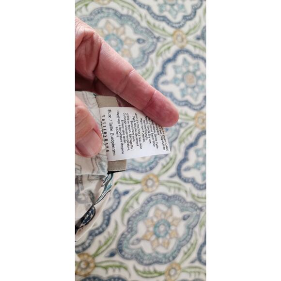 Pottery Barn Blue Green Paisley 100% Cotton Dawn King Duvet Cover Euro Sham - Picture 5 of 6